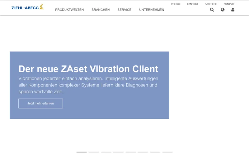 Website snapshot for Ziehl-Abegg