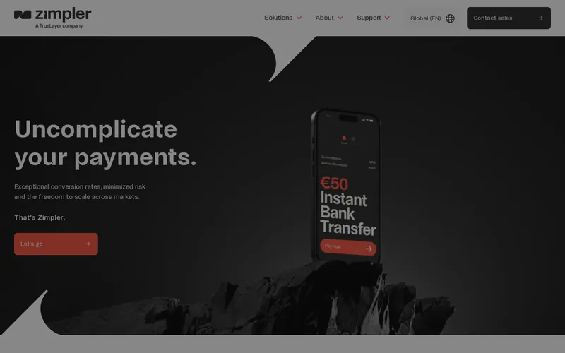 Website snapshot for Zimpler