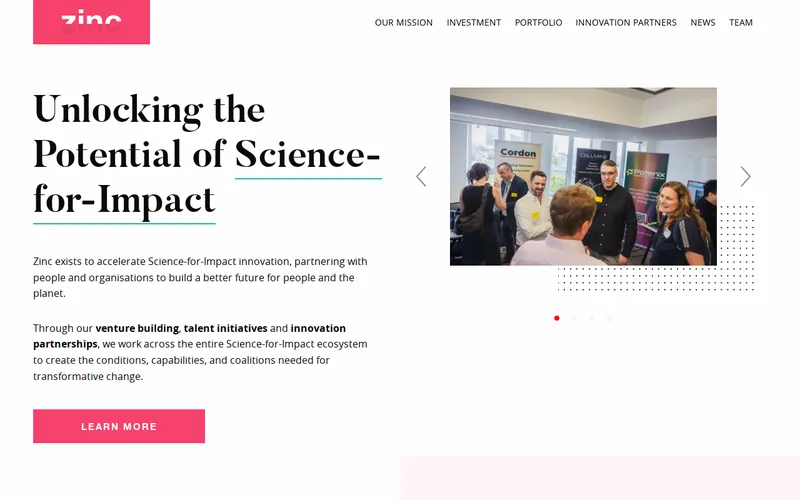Website snapshot for Zinc