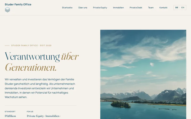 Website snapshot for Studer Family Office