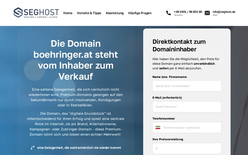 Website snapshot for Boehringer Ingelheim Venture Fund