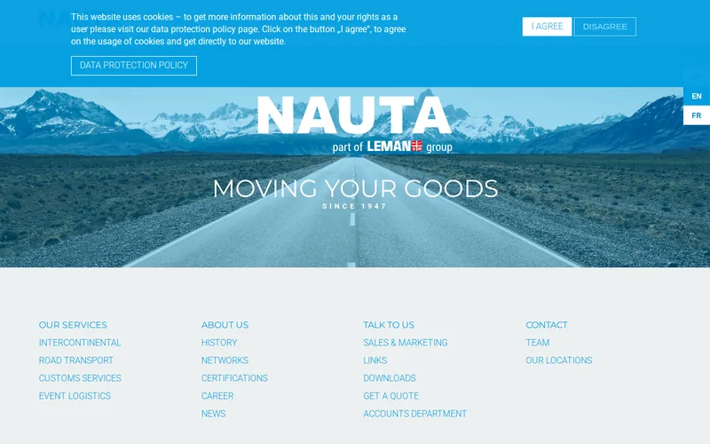 Website snapshot for Nauta Capital
