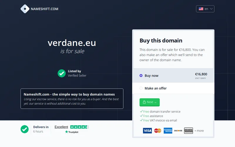 Website snapshot for Verdane