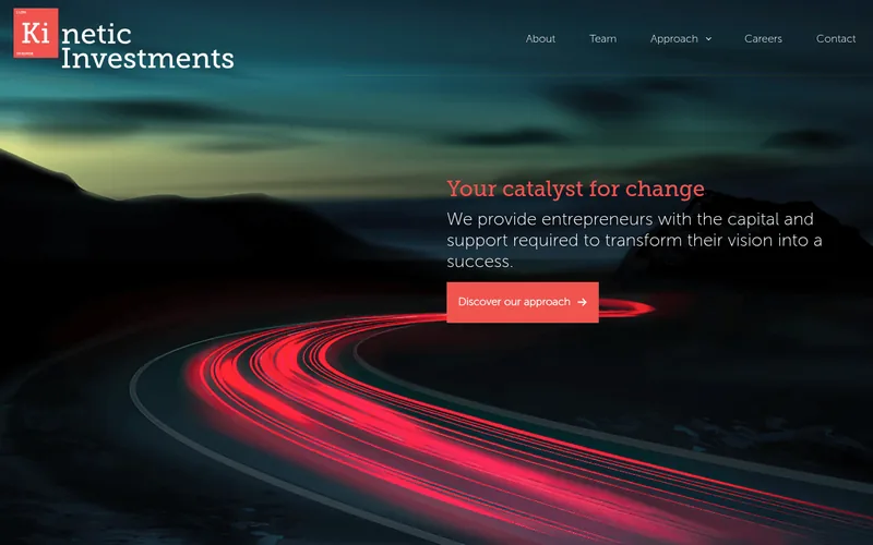 Website snapshot for Kinetic Investments