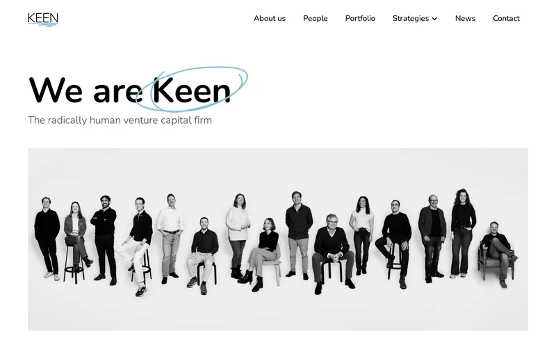 Website snapshot for Keen Venture Partners