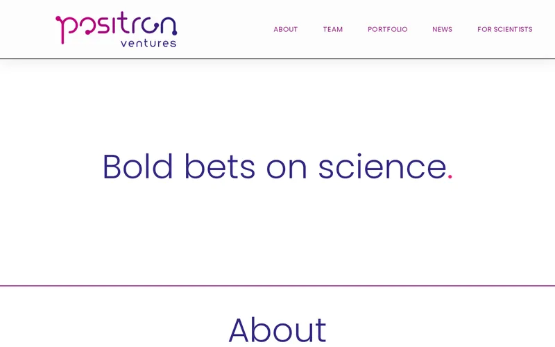 Website snapshot for Positron Ventures