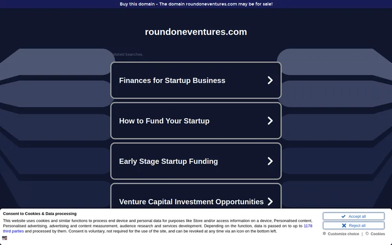 Website snapshot for Round One Ventures