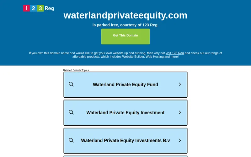 Website snapshot for Waterland Private Equity
