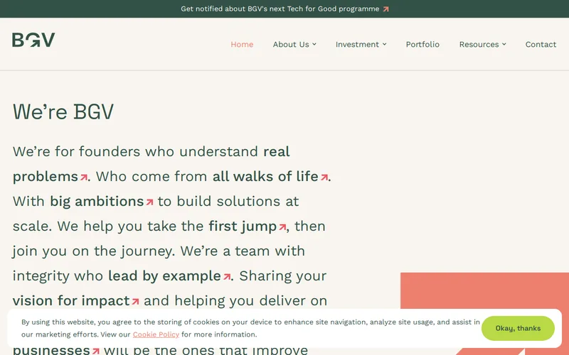 Website snapshot for Bethnal Green Ventures