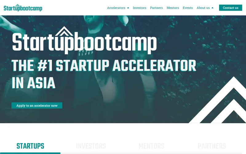 Website snapshot for Startupbootcamp