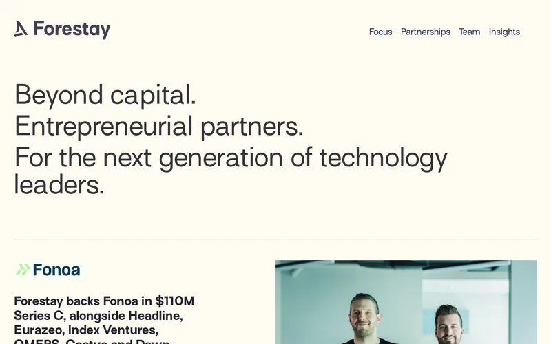 Website snapshot for Forestay Capital