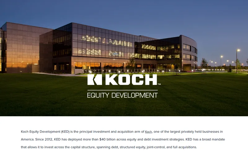 Website snapshot for Koch Equity Development