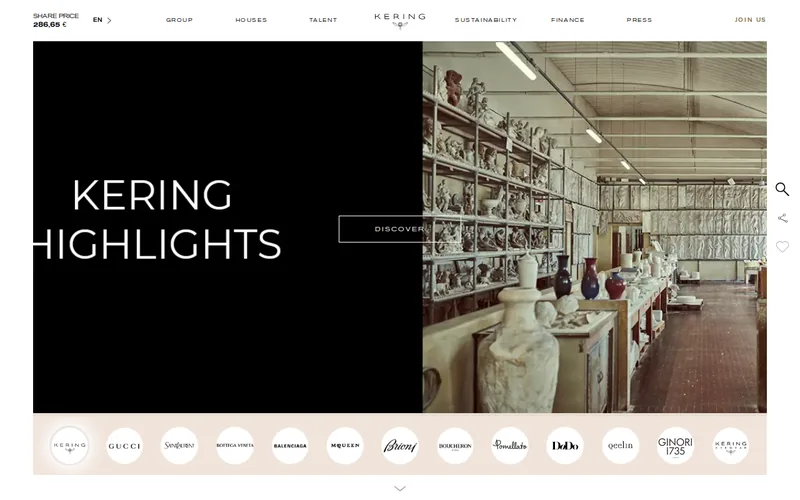 Website snapshot for Kering