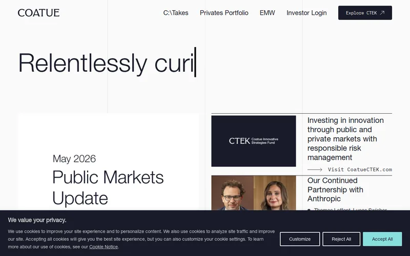 Website snapshot for Coatue Management