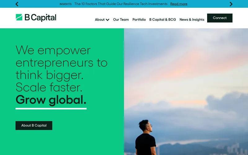 Website snapshot for B Capital Group