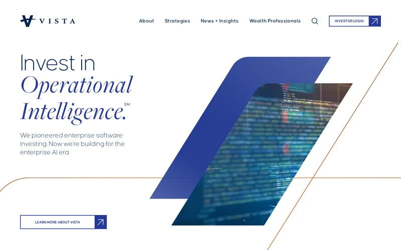 Website snapshot for Vista Equity Partners