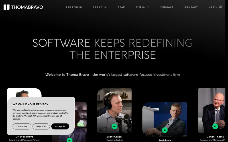Website snapshot for Thoma Bravo