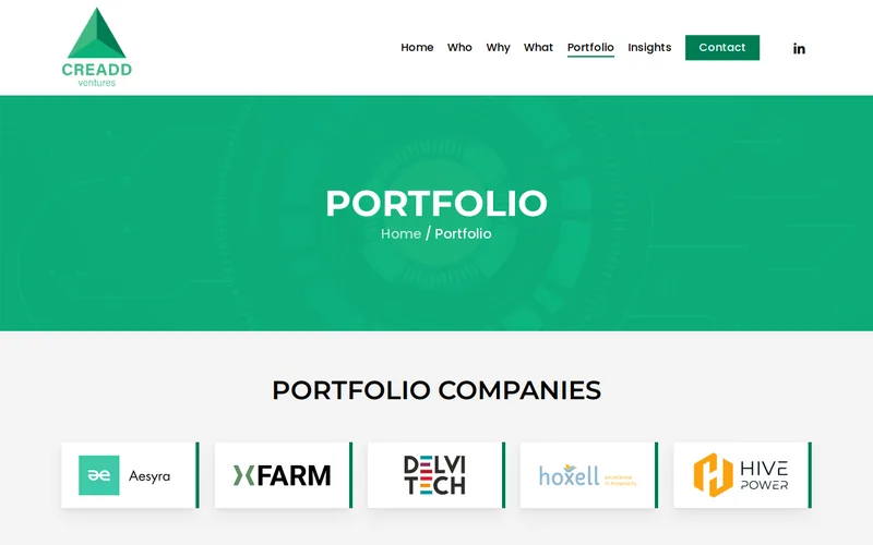 Website snapshot for Creadd SA