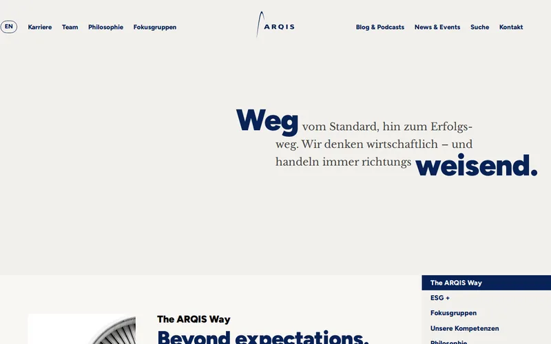 Website snapshot for ARQIS Rechtsanwälte Partnerschaftsgesellschaft mbB