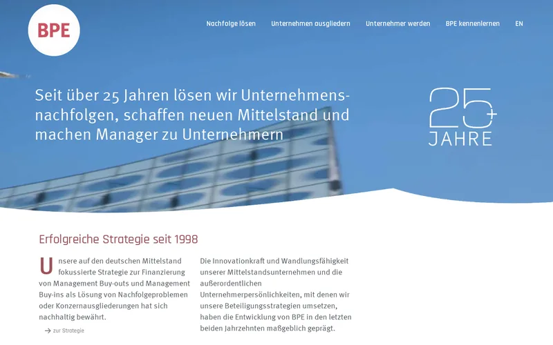 Website snapshot for BPE 4 Unternehmensbeteiligungen GmbH
