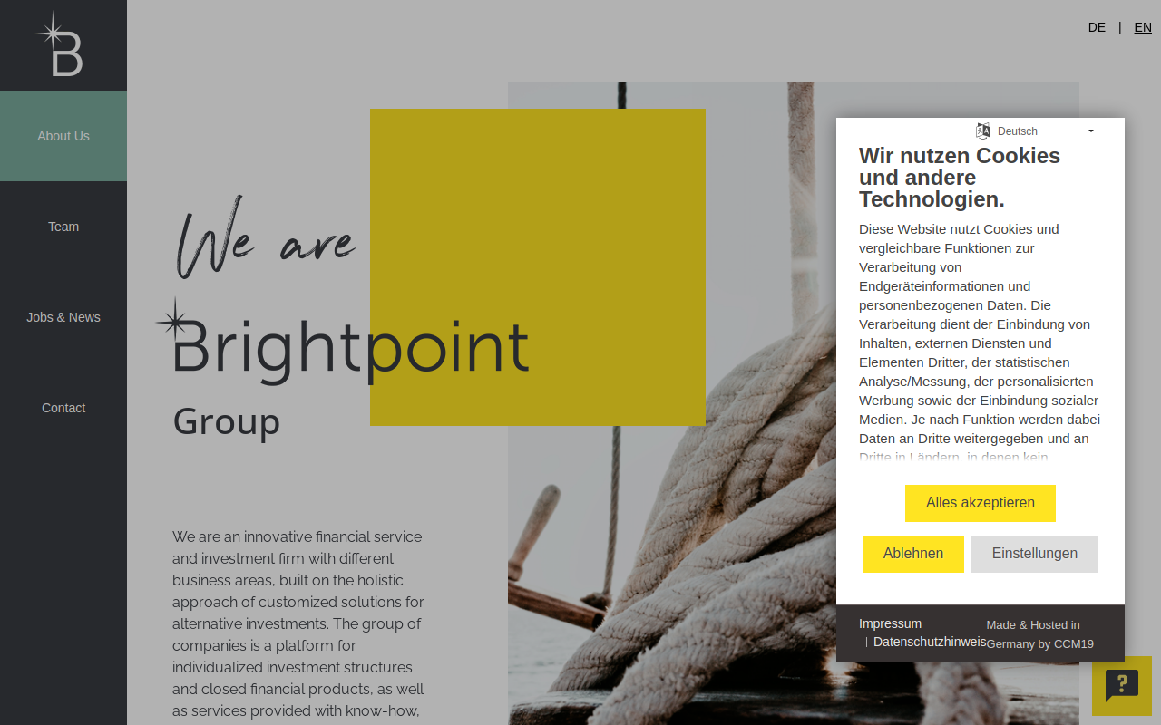 Website snapshot for Brightpoint Capital Invest GmbH