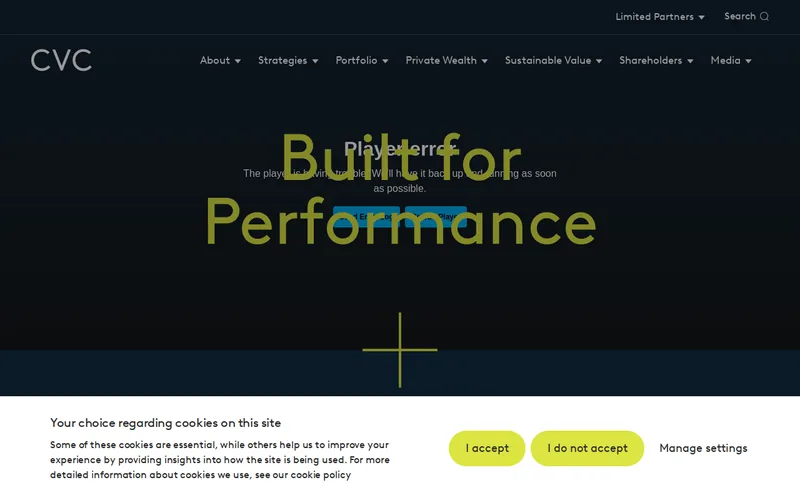 Website snapshot for CVC Capital Partners