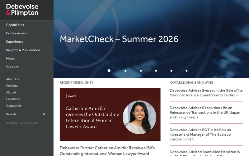 Website snapshot for Debevoise & Plimpton LLP