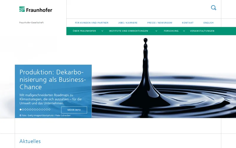 Website snapshot for Fraunhofer Venture