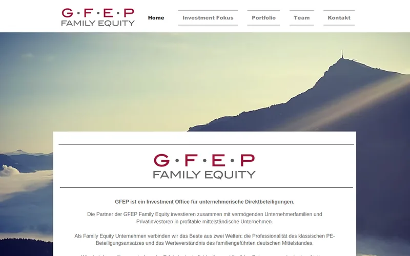 Website snapshot for GFEP Family Equity