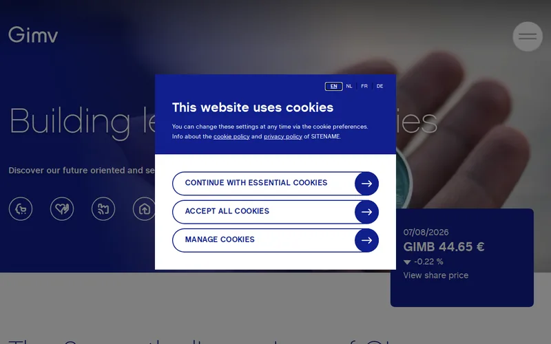 Website snapshot for Gimv