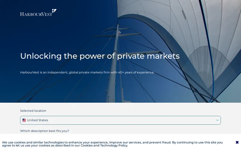 Website snapshot for HarbourVest Partners (Ireland) Limited, Zweigniederlassung Deutschland