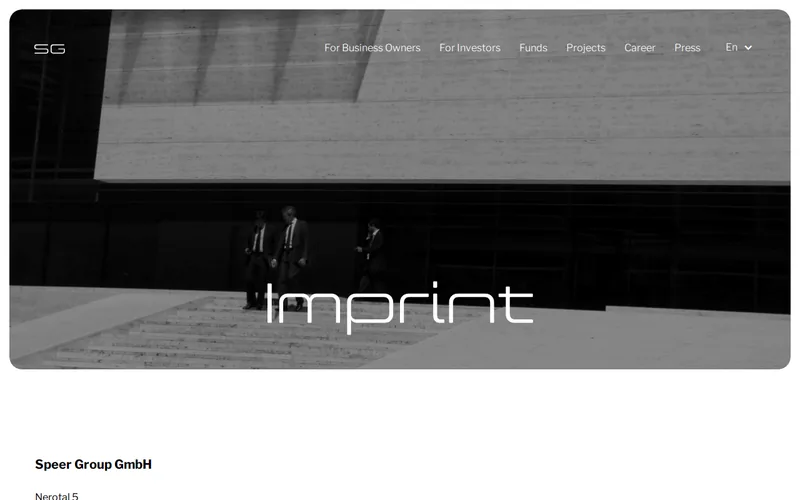 Website snapshot for Speer Group GmbH