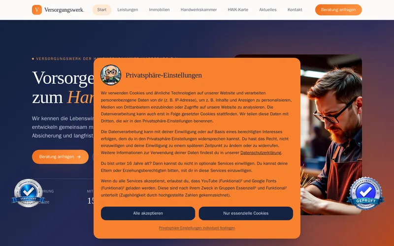 Website snapshot for Versorgungswerk der Apothekerkammer Westfalen-Lippe