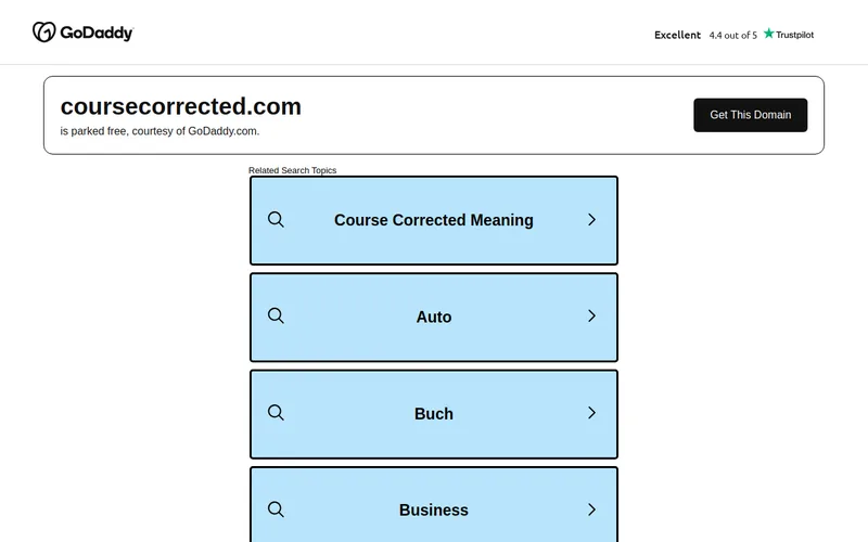 Website snapshot for Course Corrected