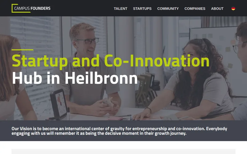 Website snapshot for Campus Founders