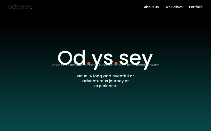 Website snapshot for Odyssey Ventures