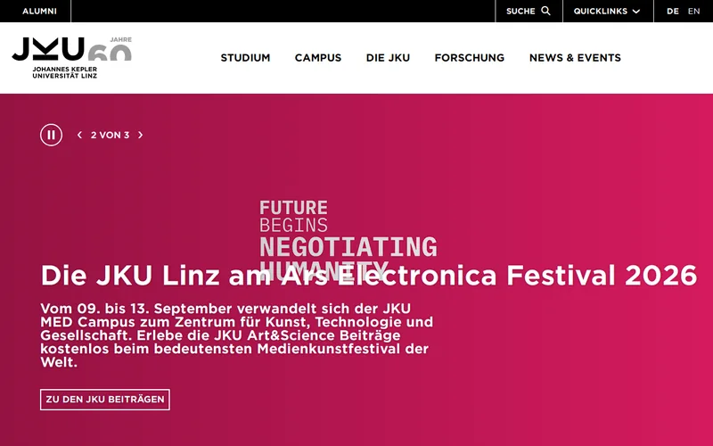 Website snapshot for Johannes Kepler University of Linz