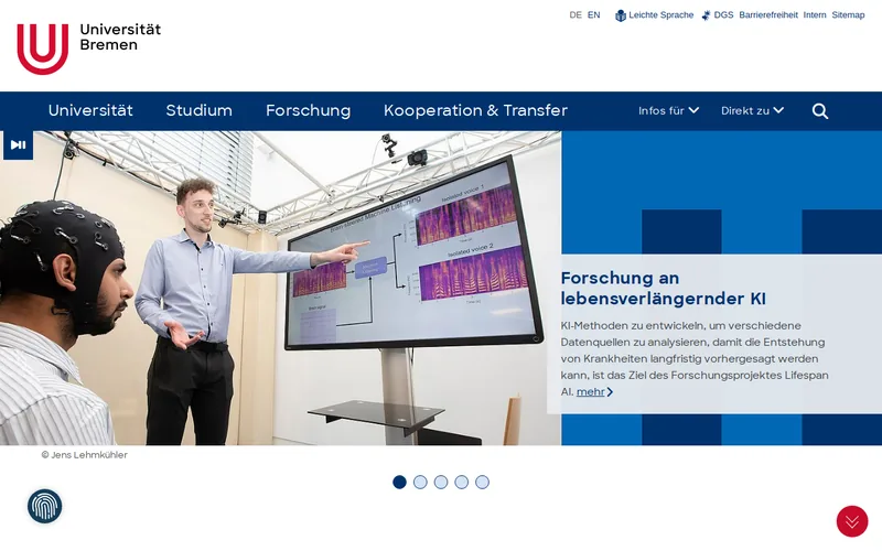 Website snapshot for University of Bremen