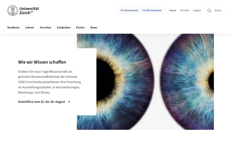 Website snapshot for University of Zurich
