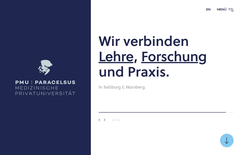 Website snapshot for Paracelsus Medical University
