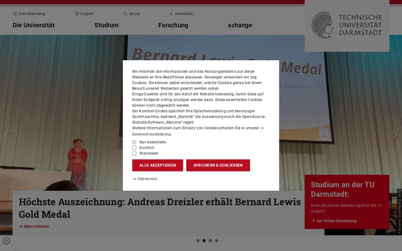 Website snapshot for Technische Universität Darmstadt