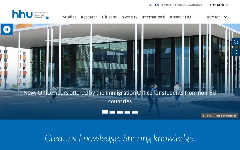 Website snapshot for Heinrich Heine University Düsseldorf