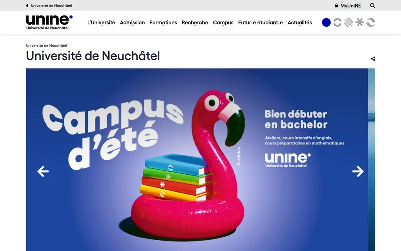 Website snapshot for University of Neuchâtel