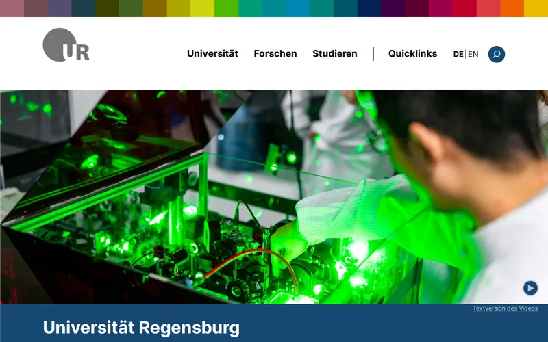 Website snapshot for University of Regensburg
