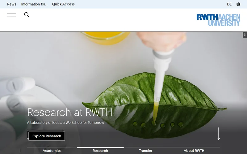 Website snapshot for RWTH Aachen University