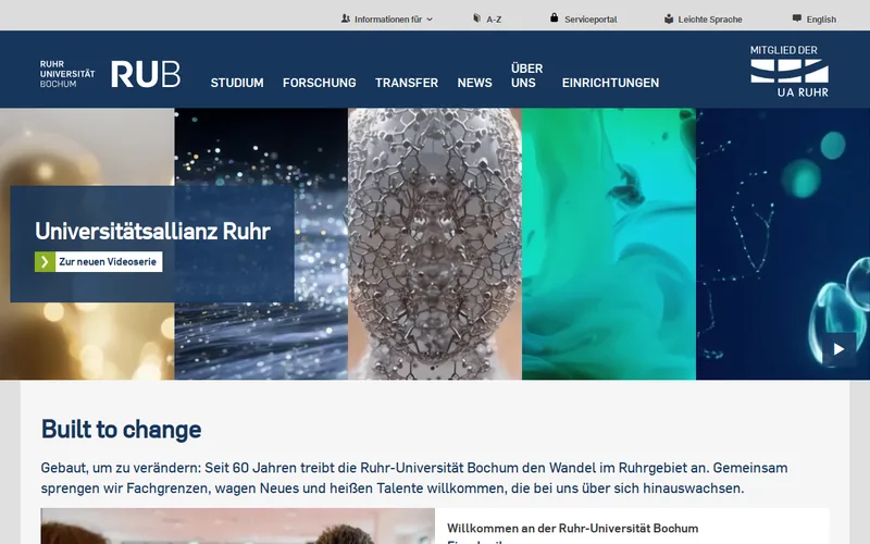 Website snapshot for Ruhr University Bochum