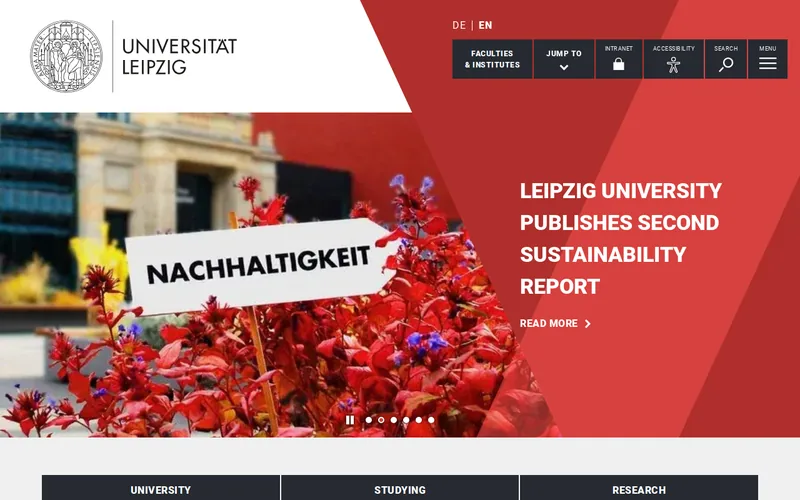 Website snapshot for Leipzig University
