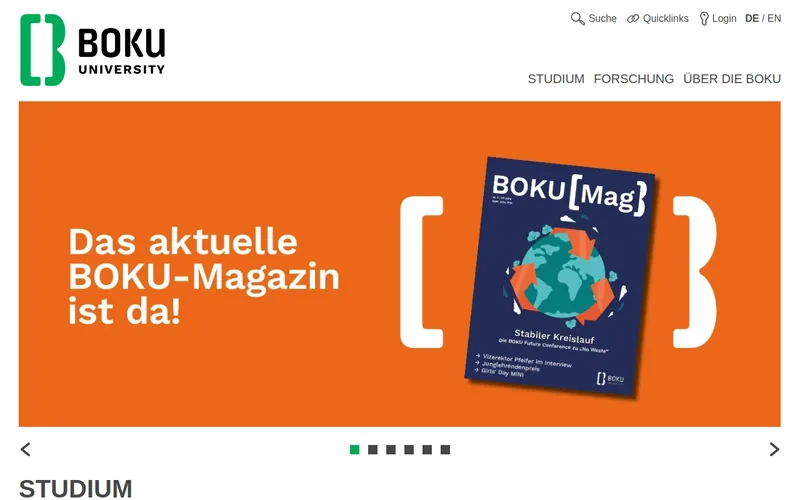 Website snapshot for BOKU University