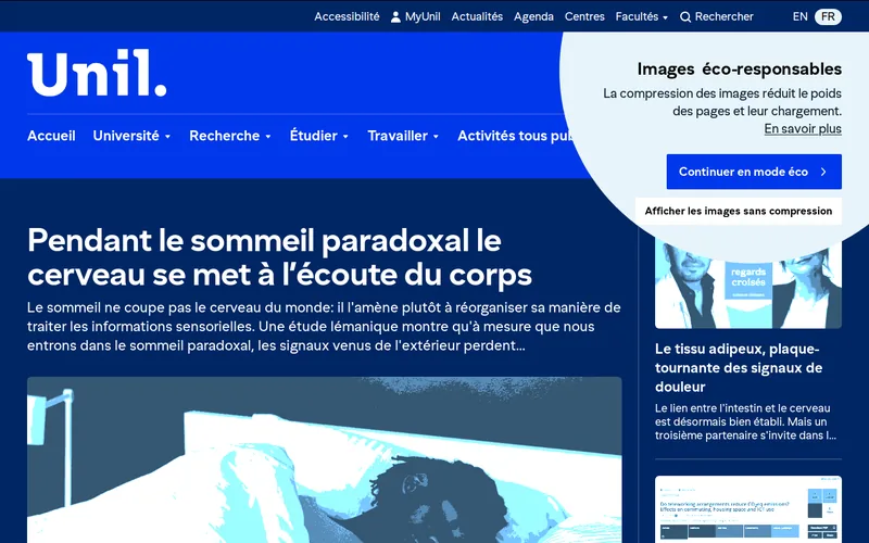 Website snapshot for University of Lausanne