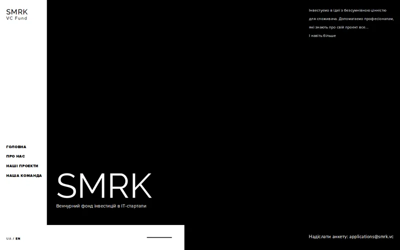 Website snapshot for SMRK VC